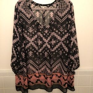 Pleione sheer blouse. Size 1X